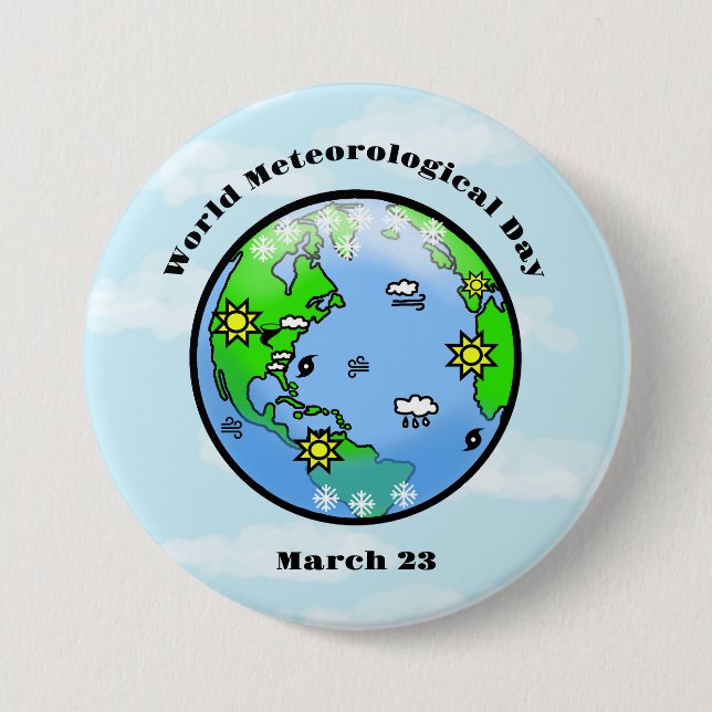 World Meteorological Day Button (Front)