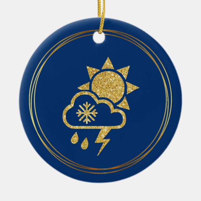 World Meteorological Day Ornament w/ Weather Icon (Front)