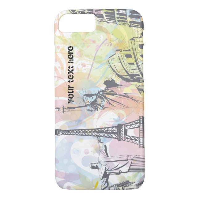 World monuments custom iPhone 7 case (Back)