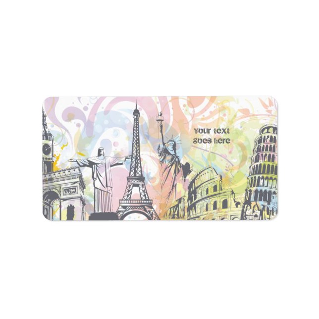World monuments custom label (Front)