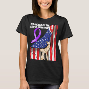 World Narcissistic Abuse Awareness Flag Hand Survi T-Shirt