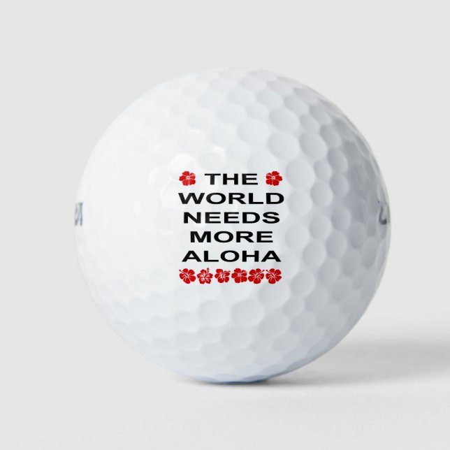 World Needs More Aloha Light-Colour Golf Balls (Front)