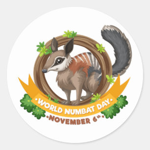 World Numbat Day Classic Round Sticker