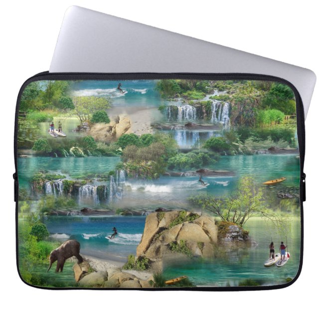 World Ocean Day Celebrations Tissue Paper Laptop Sleeve (Front)