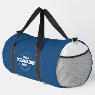 World Oceans Day Blue Stylised Earth Waves Duffle Bag