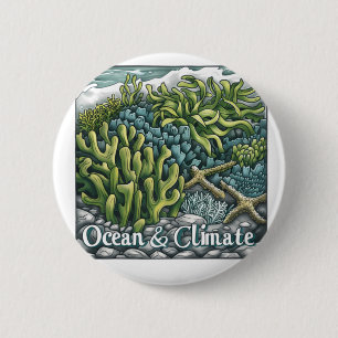 World Oceans Day - Coral Reef and Climate 6 Cm Round Badge