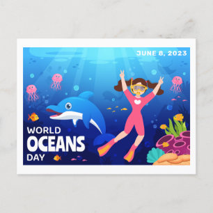 World Oceans Day June 8 Custom Year Postcard