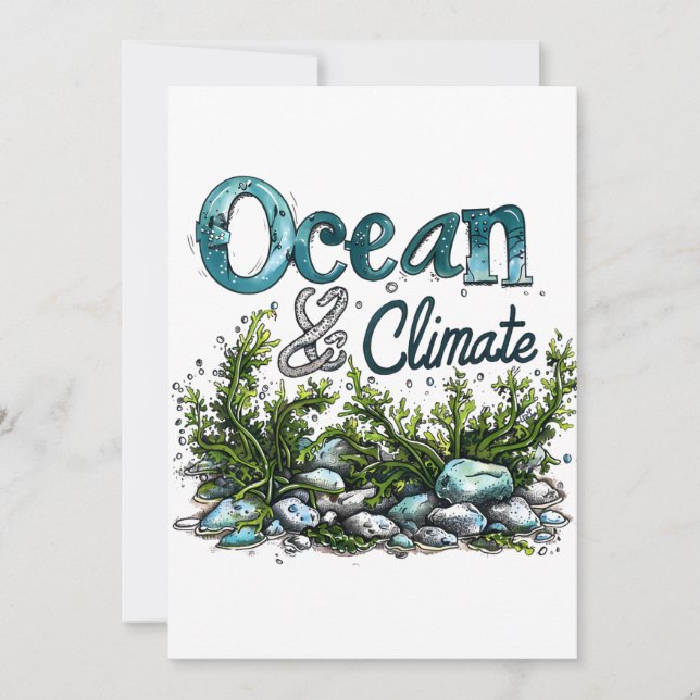World Oceans Day - Ocean and Climate Sign Invitation (Front)