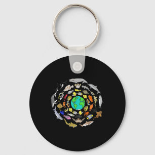 World Oceans Day Sea Life Enviromental Earth Day Key Ring
