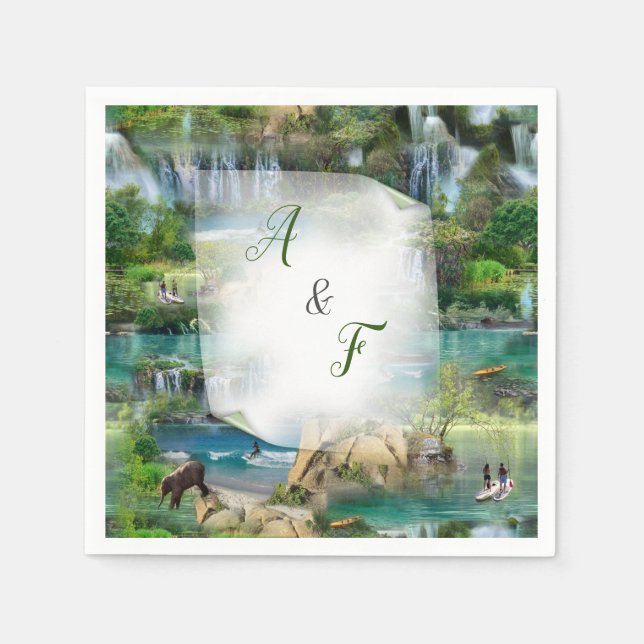 World Oceans & Rivers, Lakes & Sport Activities Napkin (Front)