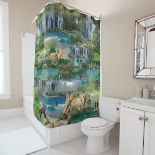 World Oceans & Rivers, Lakes & Sport Activities Shower Curtain