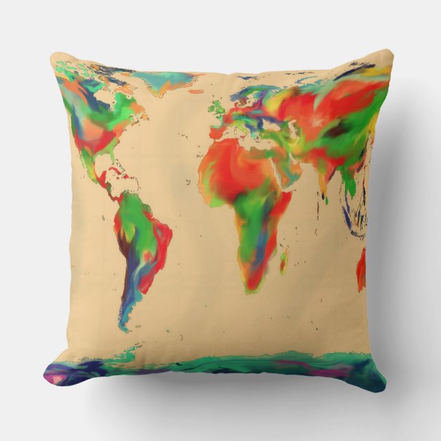 World of Colour Map - Throw Pillow (Front)