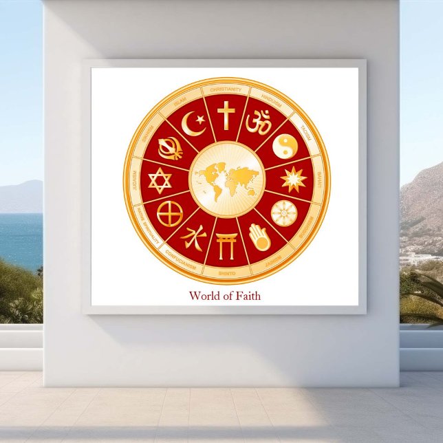World of Faith Poster (Beautiful posters that highlight the global diversity of spiritual religions and beliefs.)