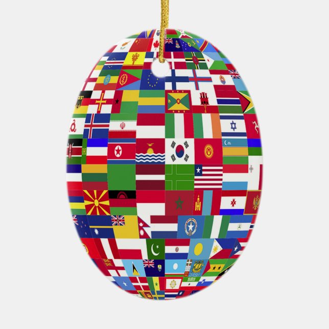 World Of Flags Ceramic Ornament (Front)