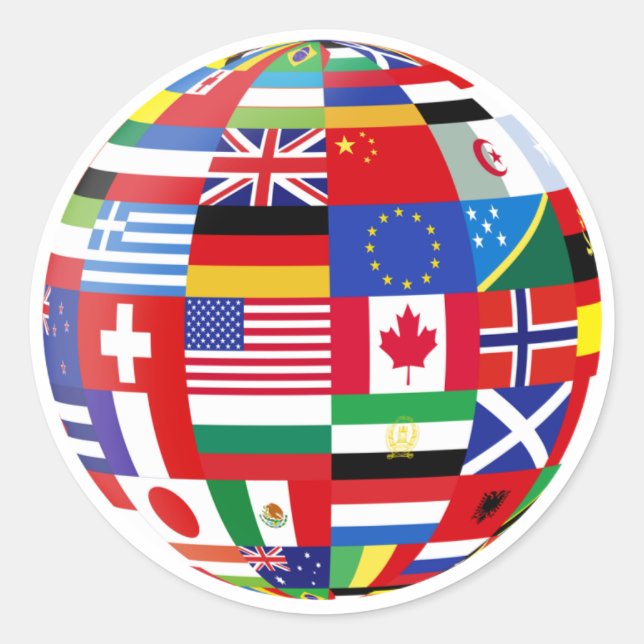 World of flags Sticker (Front)