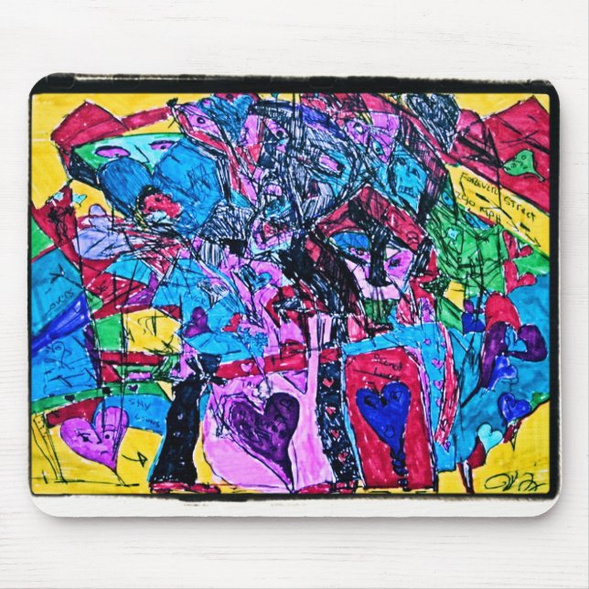 World of Hearts Drawings Mouse Pad (Front)