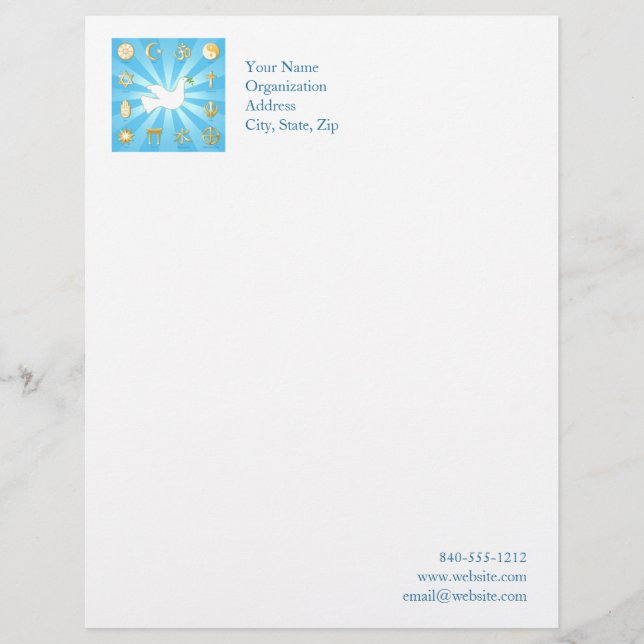 World of Peace Customised Letterhead (Front)