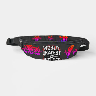World Okayest Welder Retro Distressed Welder Bum Bags