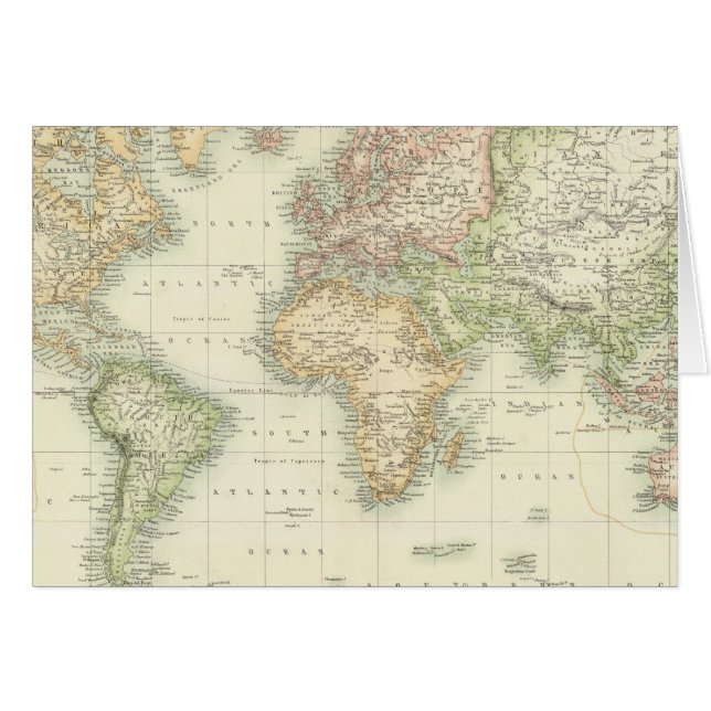 World On Mercator's Projection (Front Horizontal)