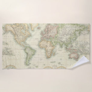 World On Mercator's Projection Beach Towel