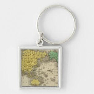 World On Mercator's Projection Key Ring