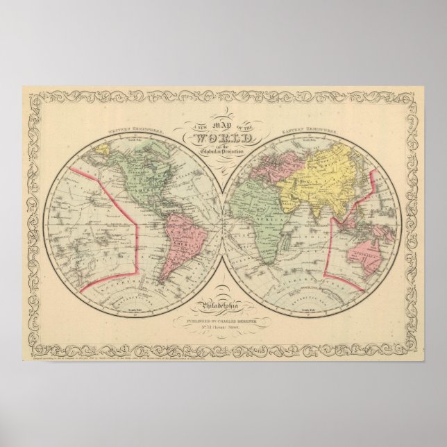World on the Globular Projection Poster (Front)