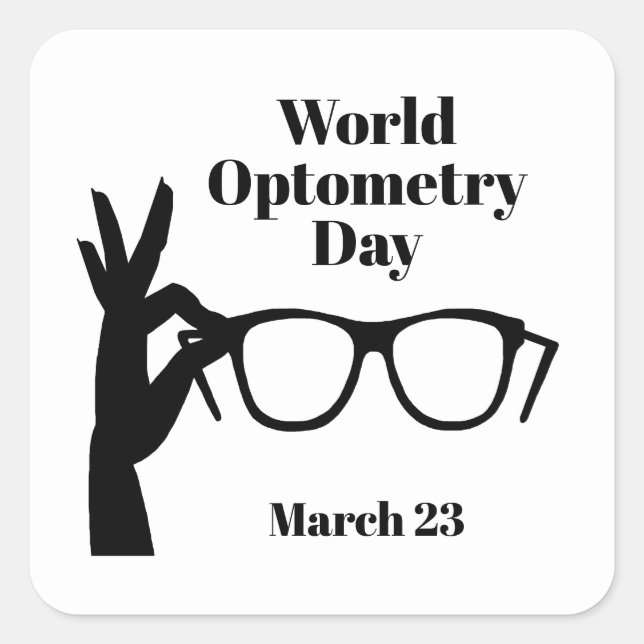 World Optometry Day Sticker with Glasses  (Front)
