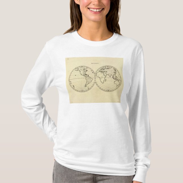 World outline double hemisphere T-Shirt (Front)