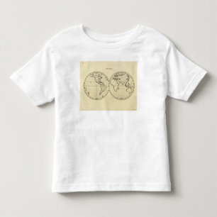World outline double hemisphere toddler T-Shirt