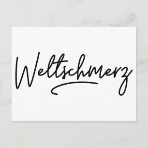World pain, German Word, World Weariness, German Holiday Postcard