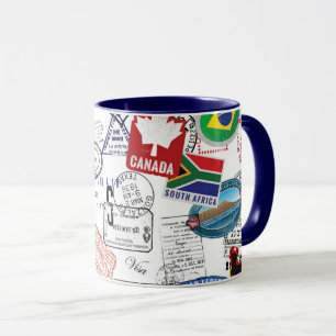 World Passport Pattern Mug