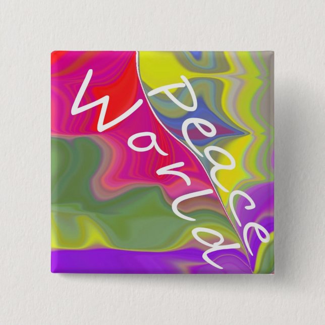 World Peace 15 Cm Square Badge (Front)