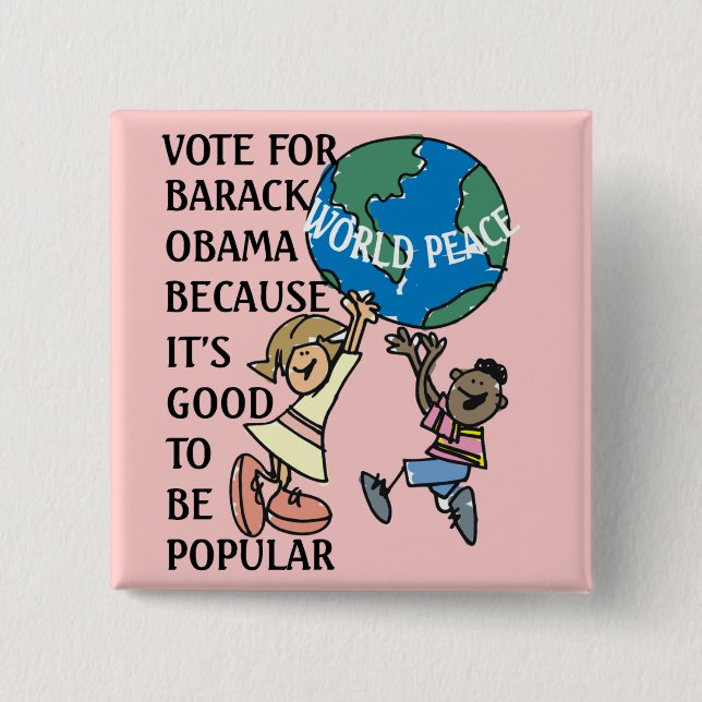 WORLD PEACE 15 CM SQUARE BADGE (Front)
