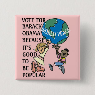 WORLD PEACE 15 CM SQUARE BADGE