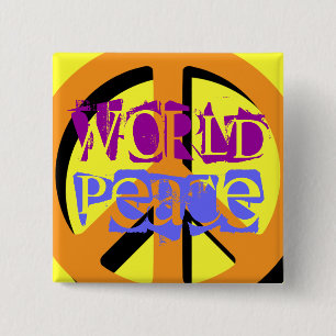 WORLD PEACE 15 CM SQUARE BADGE