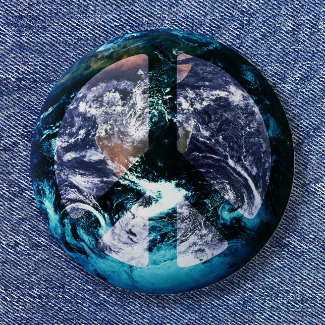 World Peace 3 Cm Round Badge (World Peace Pinback Button)