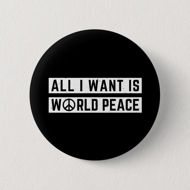 World Peace 6 Cm Round Badge (Front)