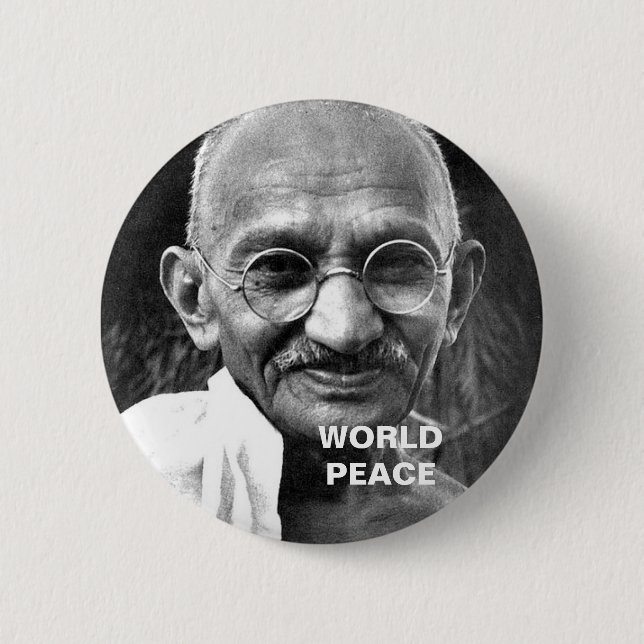 WORLD PEACE 6 CM ROUND BADGE (Front)