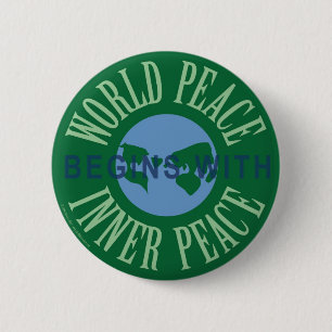World Peace Begins With Inner Peace Button (Round)