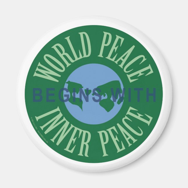 World Peace Begins With Inner Peace Magnet (Round) (Front)