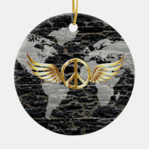 World peace ceramic ornament