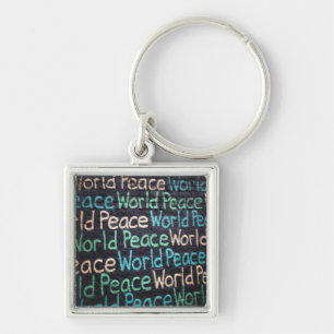 World Peace Colourful Love Peaceful Key Ring