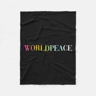 World Peace (colourful Text) Fleece Blanket