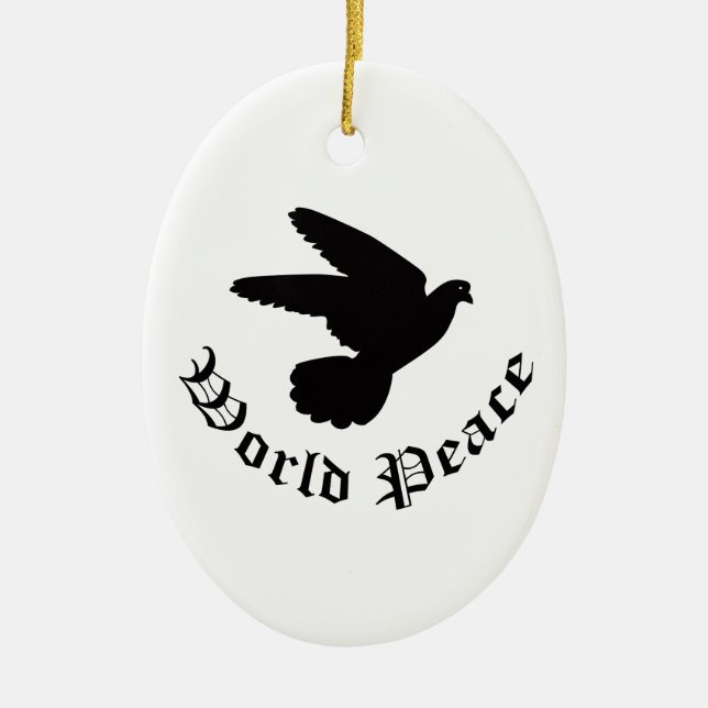 World Peace Day Ceramic Tree Decoration (Front)