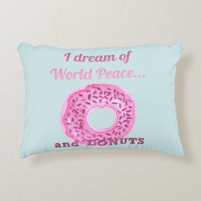 World Peace & Doughnuts Decorative Cushion (Front)