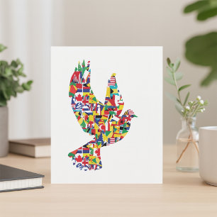 World Peace Dove Made of International Flags  Invitation