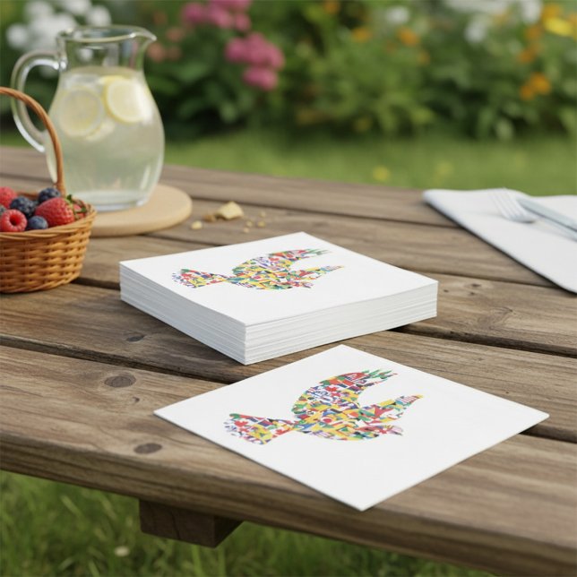 World Peace Dove Made of International Flags  Napkin (Creator Uploaded)