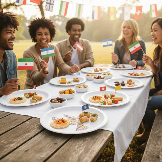 World Peace Dove Made of International Flags  Paper Plate (Creator Uploaded)