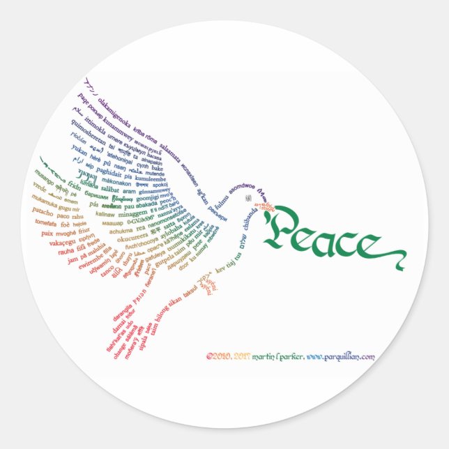 World Peace Dove Stickers (Front)