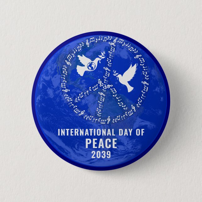 World Peace Doves Peace on Earth Day Peace Sign 6 Cm Round Badge (Front)